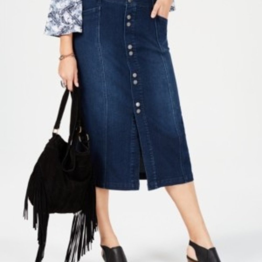 Style and Co. Denim Midi Skirt